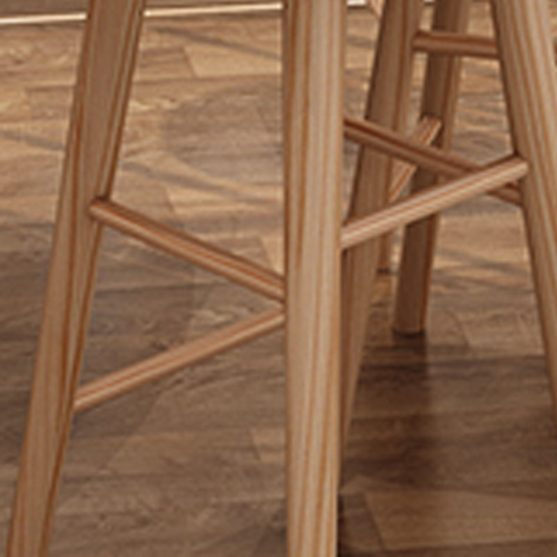 Armless Saddle Seat Counter Stool Modern Solid Wood Footrest Bar Chair
