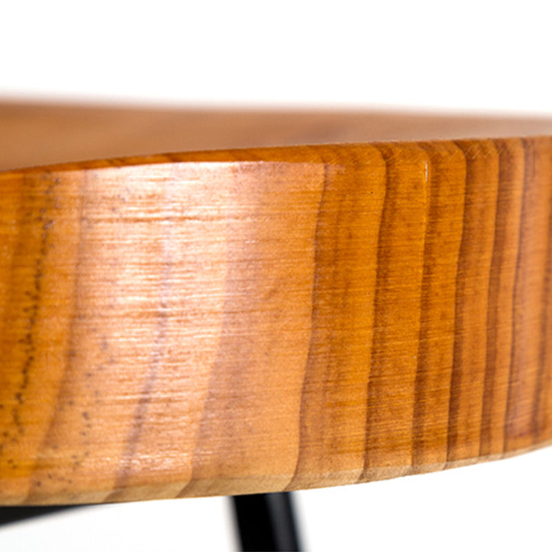 Industrial Backless Counter Stool Natural Wood Counter & Bar Stool for Coffee Shop