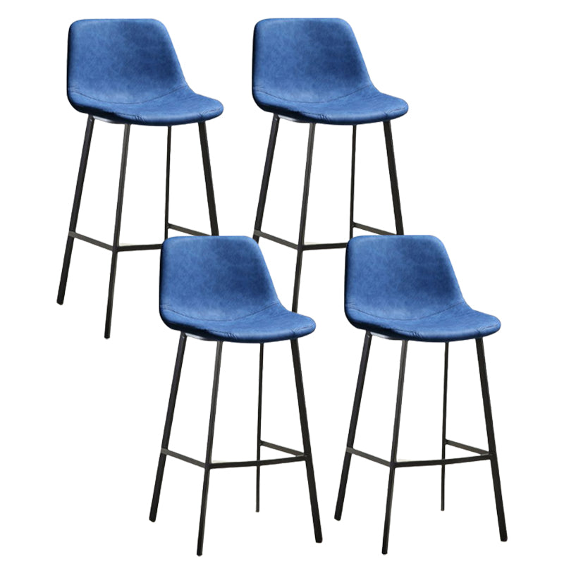 Indoor Leather Counter Chair Bucket Footrest Industrial Counter & Bar Stool