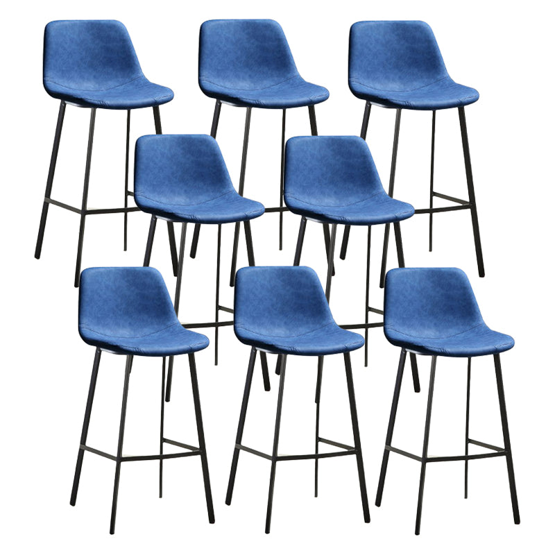 Indoor Leather Counter Chair Bucket Footrest Industrial Counter & Bar Stool