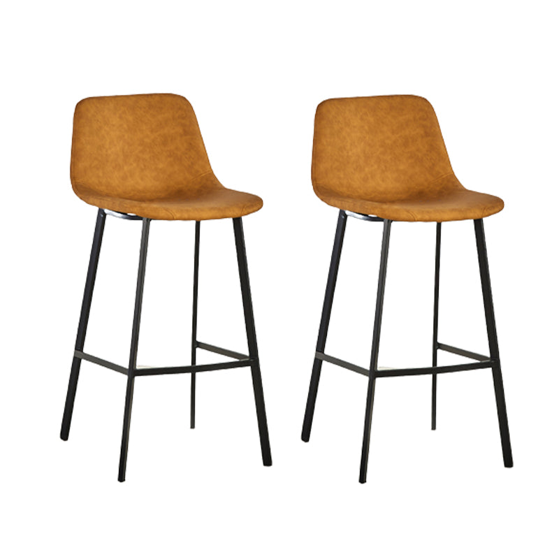 Indoor Leather Counter Chair Bucket Footrest Industrial Counter & Bar Stool