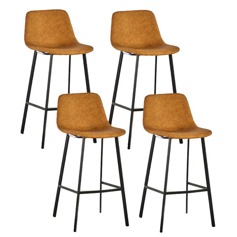 Indoor Leather Counter Chair Bucket Footrest Industrial Counter & Bar Stool