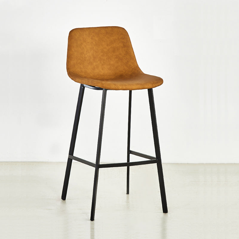 Indoor Leather Counter Chair Bucket Footrest Industrial Counter & Bar Stool