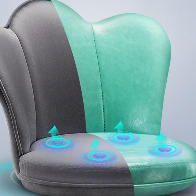 Contemporary Metal Barstool Velvet Footrest Low Back Stool with Swivel in Matte Finish