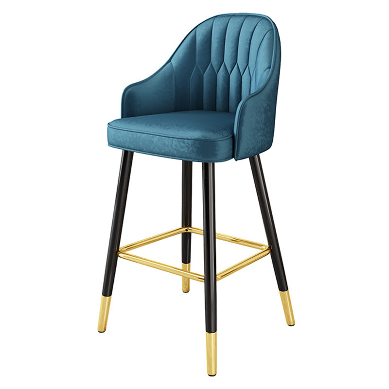 Glam Metal Stool PU Leather Barstools in Matte Finish for Indoor