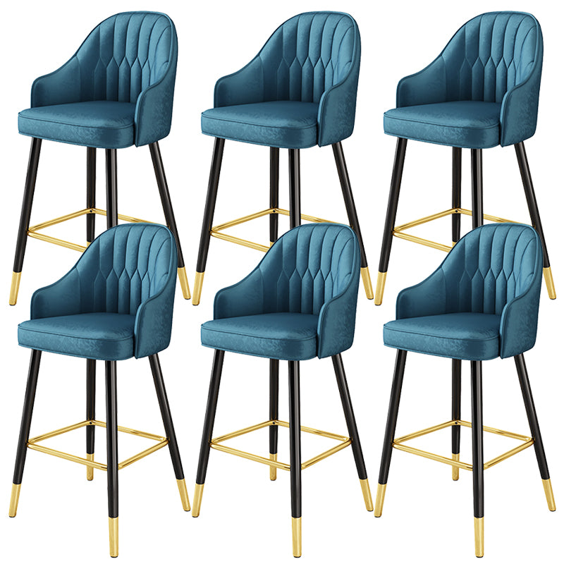 Glam Metal Stool PU Leather Barstools in Matte Finish for Indoor