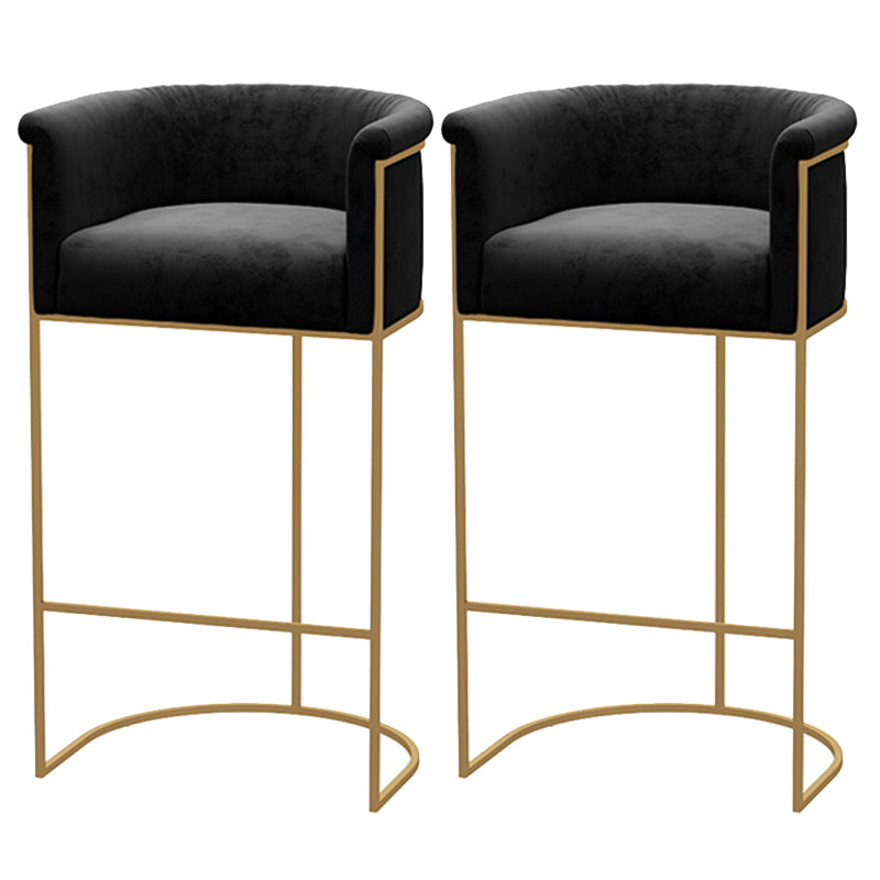 Bucket Seat Bar Stools Scandinavian Fabric Low Back Barstool for Restaurant