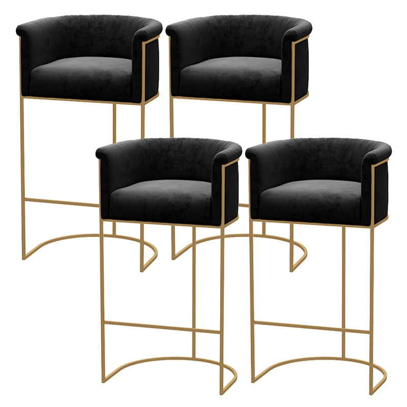 Bucket Seat Bar Stools Scandinavian Fabric Low Back Barstool for Restaurant