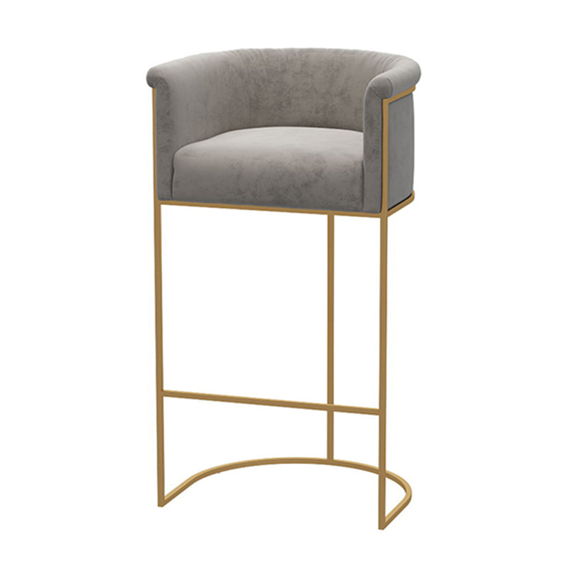 Bucket Seat Bar Stools Scandinavian Fabric Low Back Barstool for Restaurant