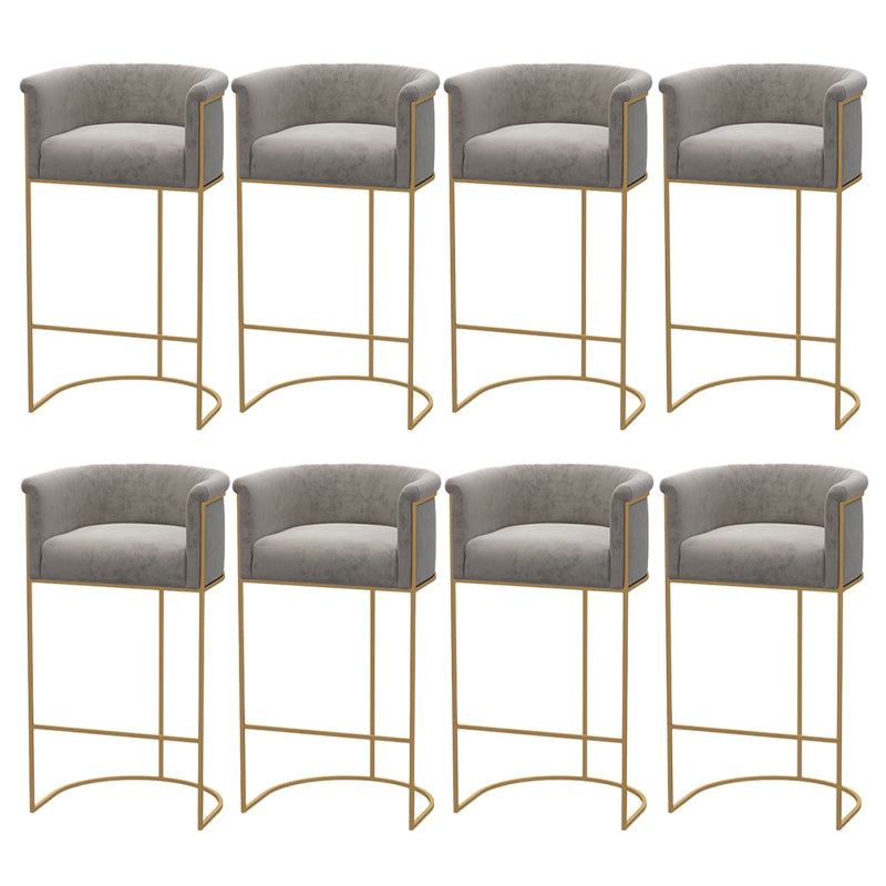 Bucket Seat Bar Stools Scandinavian Fabric Low Back Barstool for Restaurant