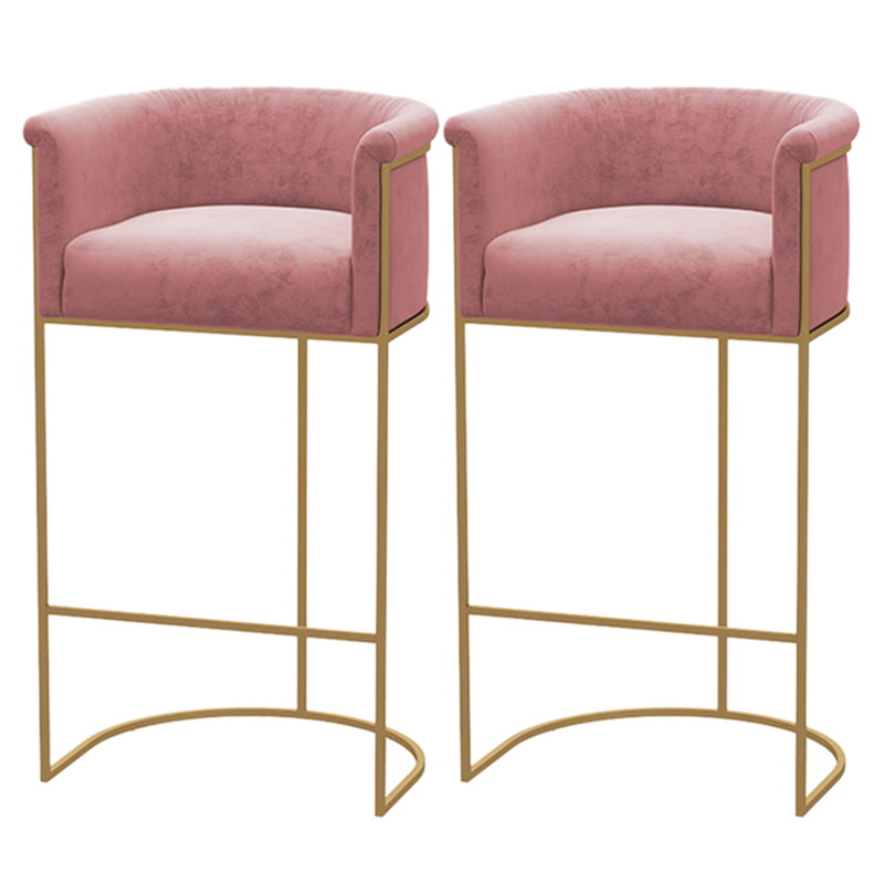 Bucket Seat Bar Stools Scandinavian Fabric Low Back Barstool for Restaurant