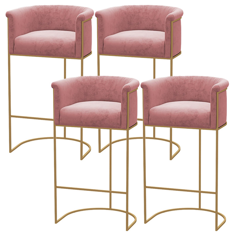 Bucket Seat Bar Stools Scandinavian Fabric Low Back Barstool for Restaurant