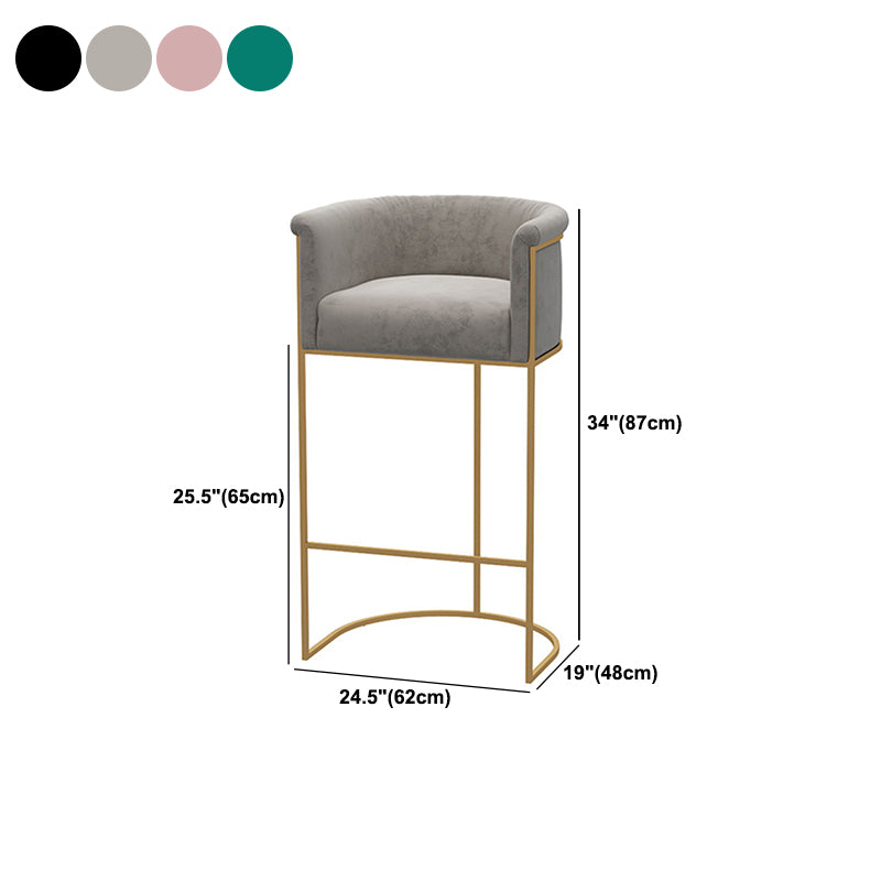 Bucket Seat Bar Stools Scandinavian Fabric Low Back Barstool for Restaurant