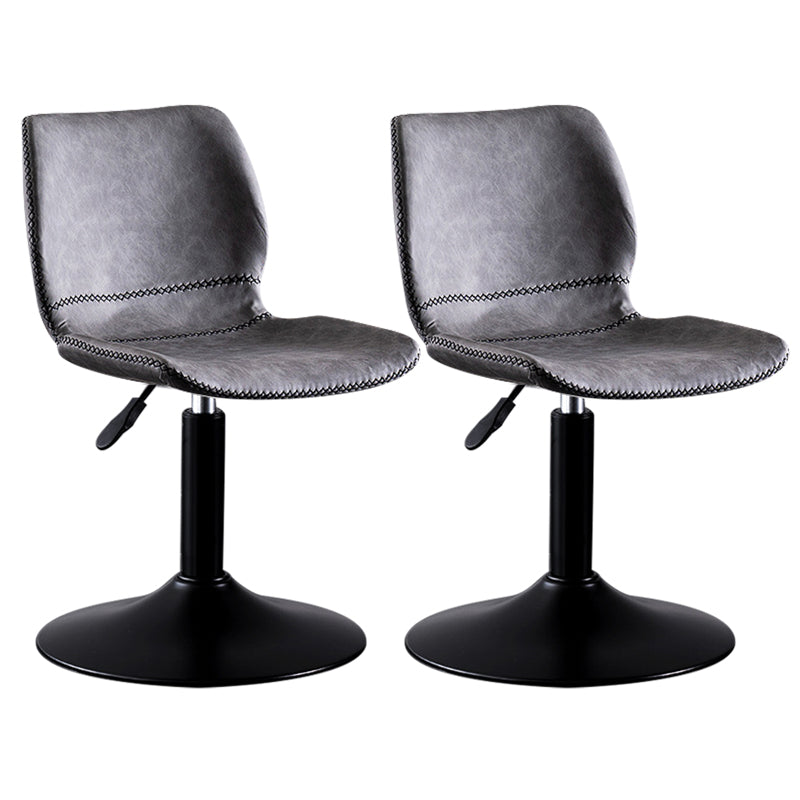 Contemporary Metal Barstool PU Leather Barstools in Matte Finish for Home