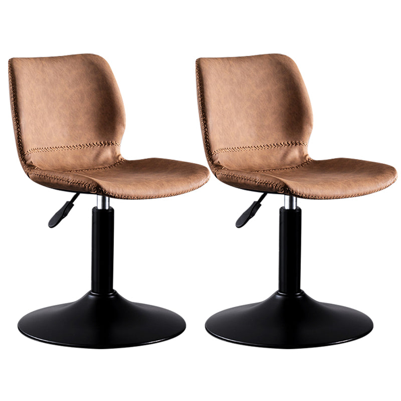 Contemporary Metal Barstool PU Leather Barstools in Matte Finish for Home