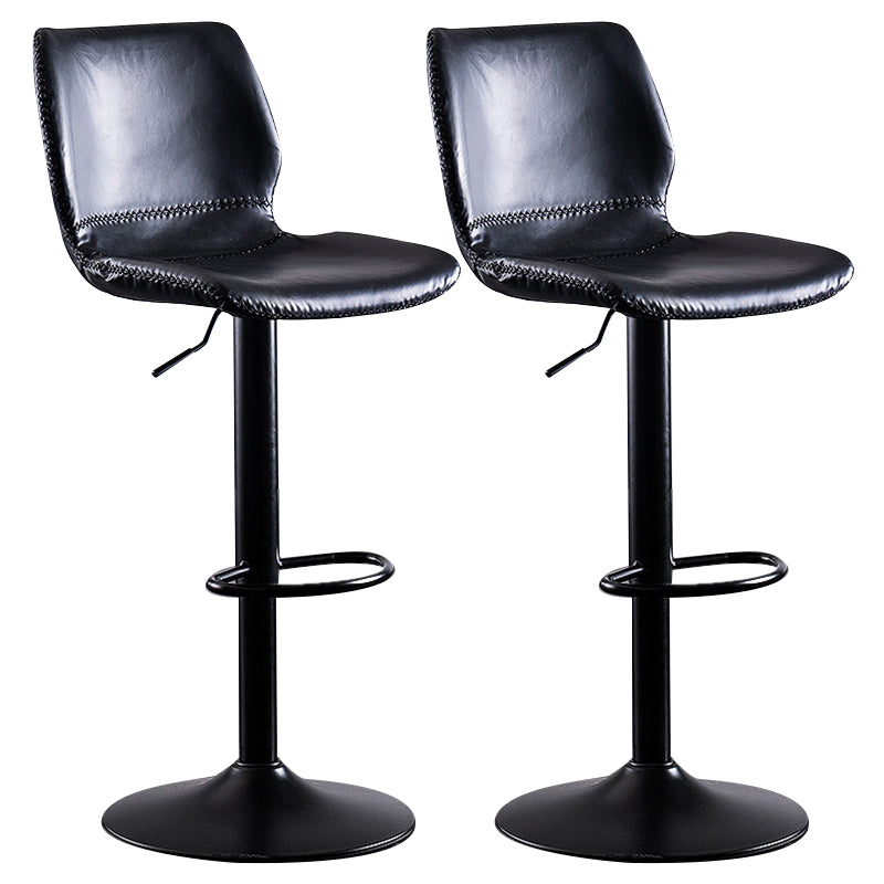 Contemporary Metal Barstool PU Leather Barstools in Matte Finish for Home