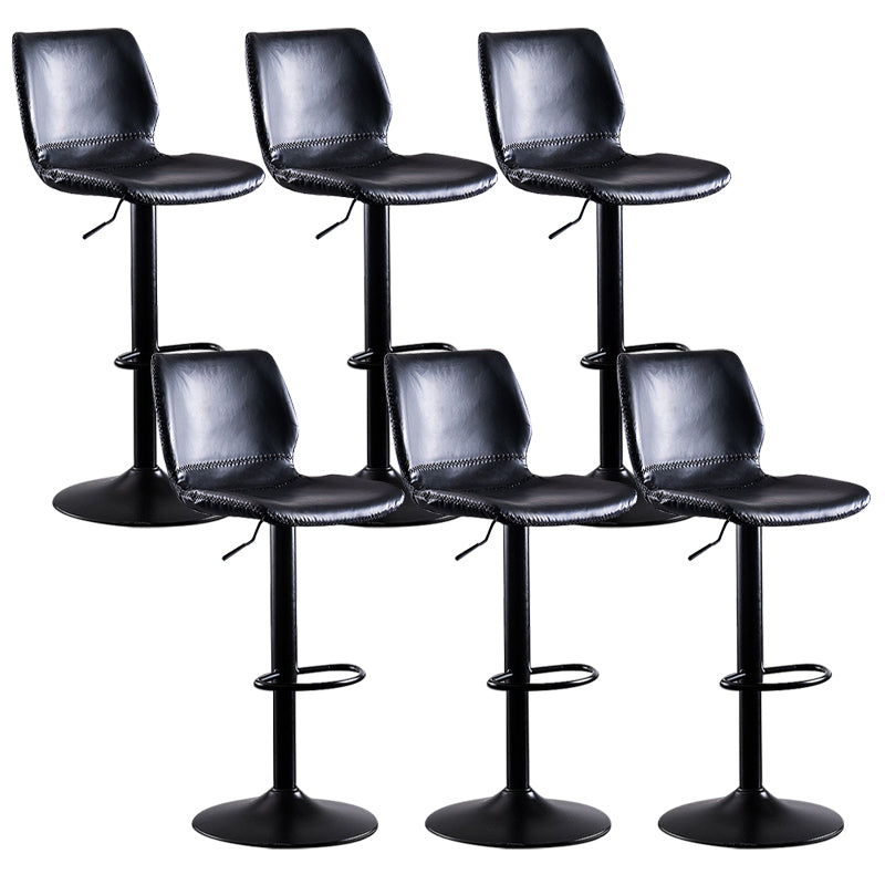 Contemporary Metal Barstool PU Leather Barstools in Matte Finish for Home