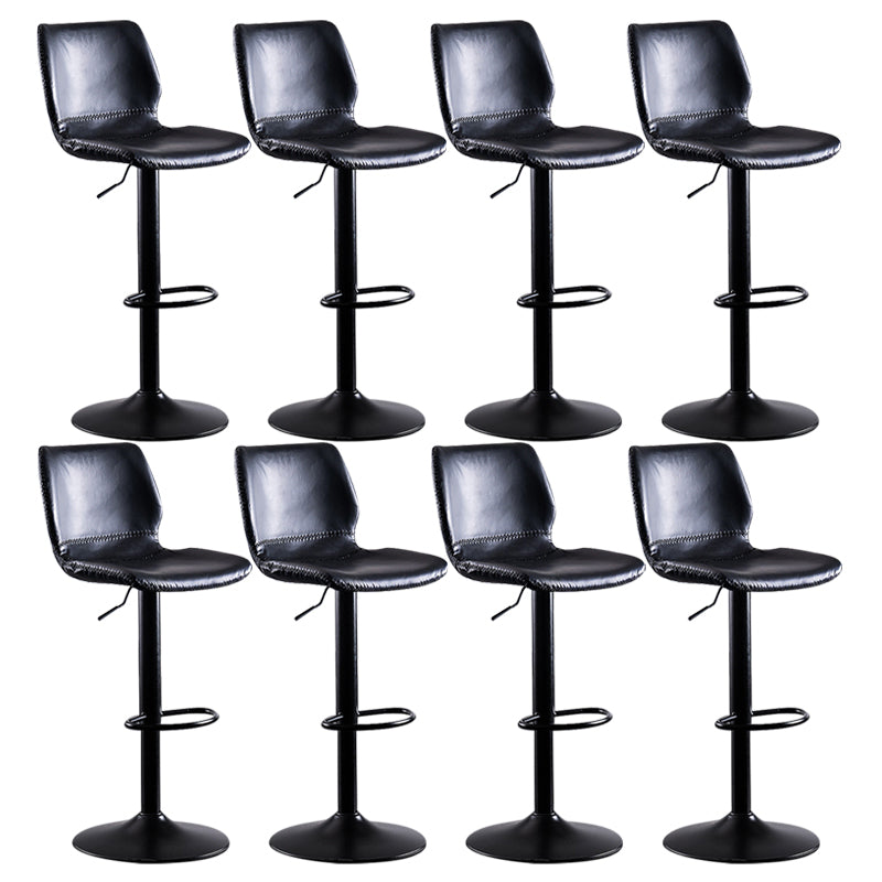 Contemporary Metal Barstool PU Leather Barstools in Matte Finish for Home