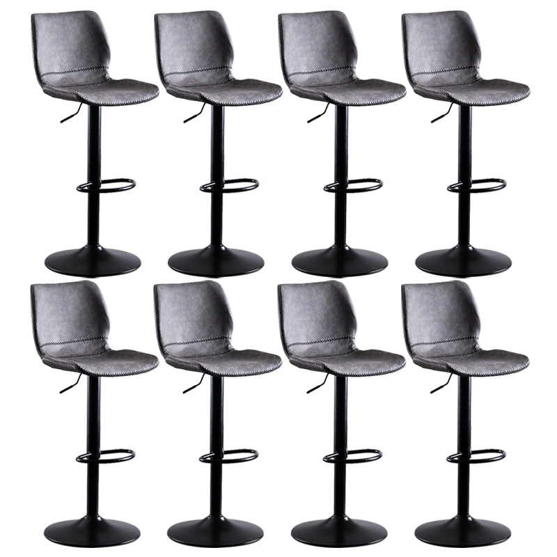 Contemporary Metal Barstool PU Leather Barstools in Matte Finish for Home