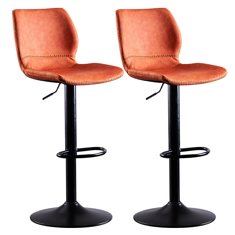 Contemporary Metal Barstool PU Leather Barstools in Matte Finish for Home