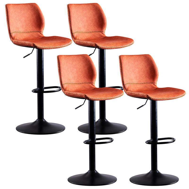 Contemporary Metal Barstool PU Leather Barstools in Matte Finish for Home