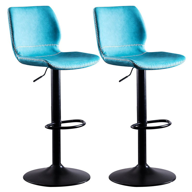 Contemporary Metal Barstool PU Leather Barstools in Matte Finish for Home