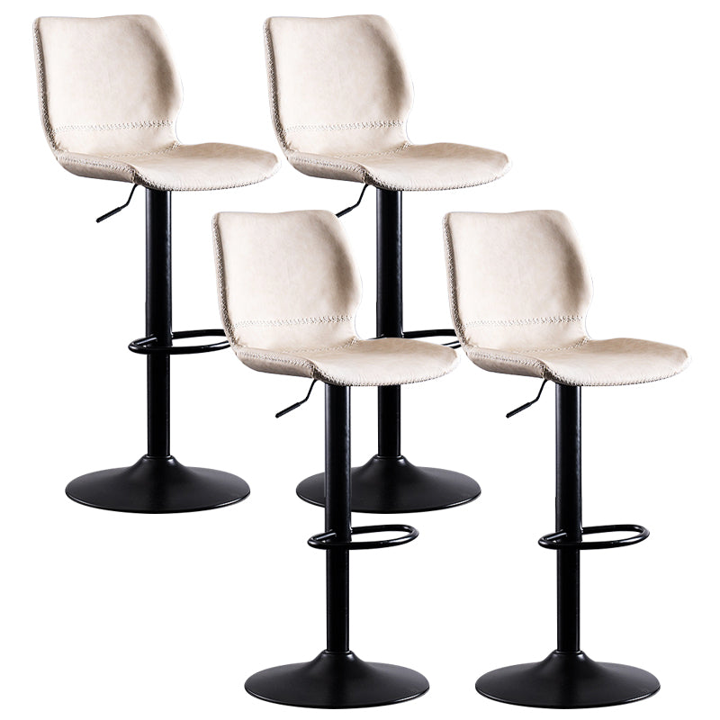Contemporary Metal Barstool PU Leather Barstools in Matte Finish for Home