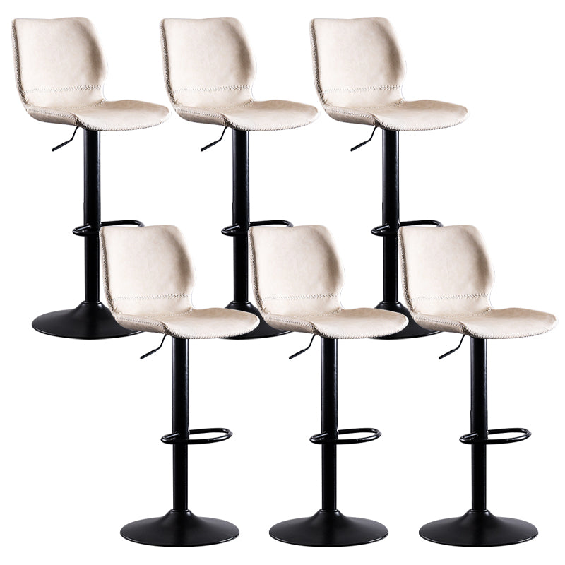 Contemporary Metal Barstool PU Leather Barstools in Matte Finish for Home