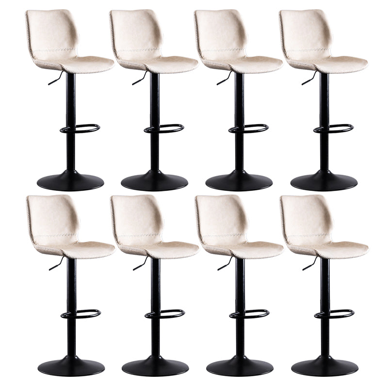 Contemporary Metal Barstool PU Leather Barstools in Matte Finish for Home