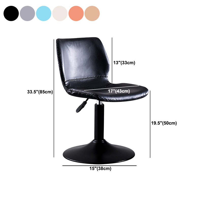 Contemporary Metal Barstool PU Leather Barstools in Matte Finish for Home