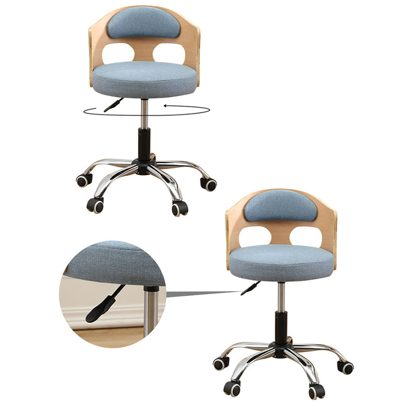 Contemporary Metal Barstool Faux Leather Round Seat Counter Stool with Swivel