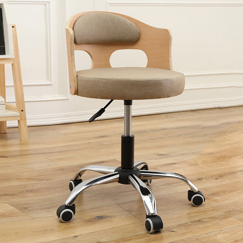 Contemporary Metal Barstool Faux Leather Round Seat Counter Stool with Swivel