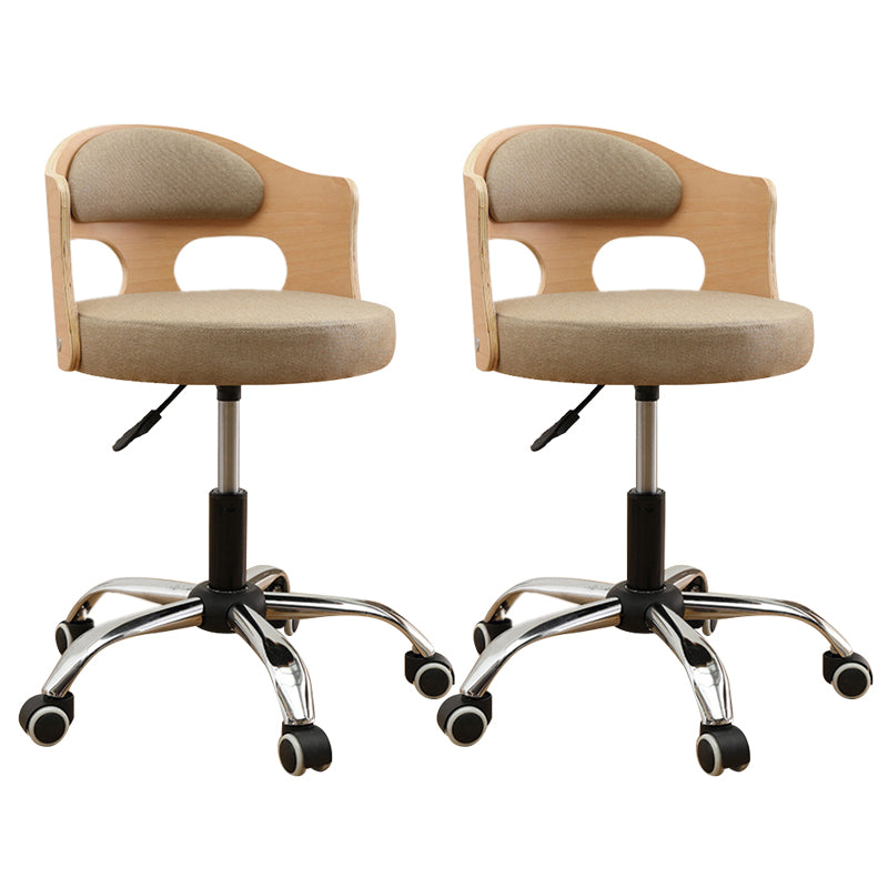 Contemporary Metal Barstool Faux Leather Round Seat Counter Stool with Swivel