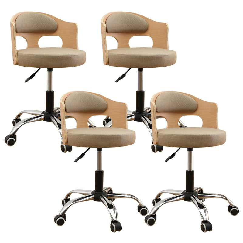 Contemporary Metal Barstool Faux Leather Round Seat Counter Stool with Swivel