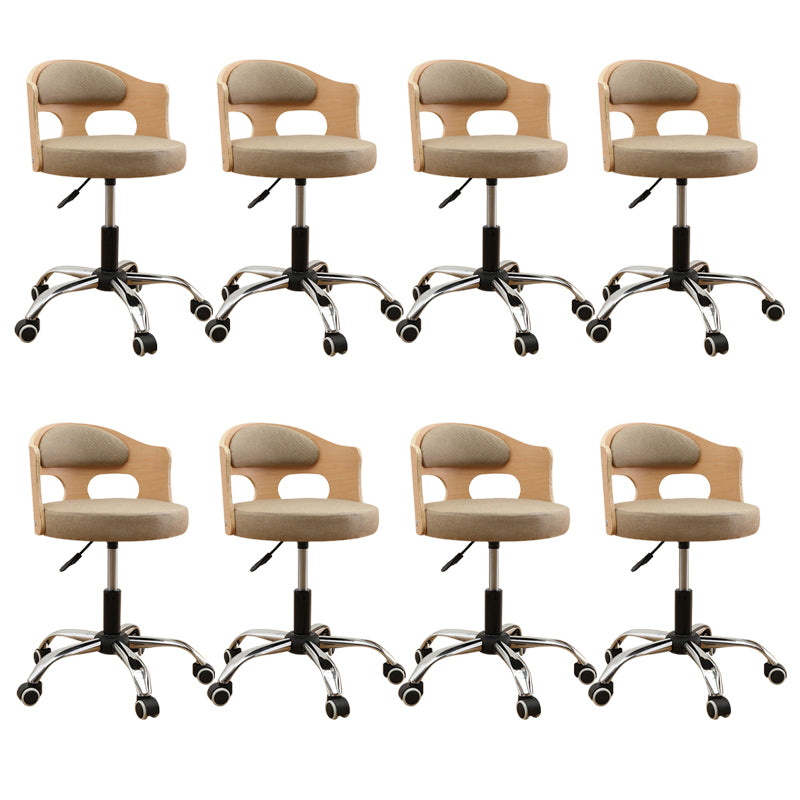 Contemporary Metal Barstool Faux Leather Round Seat Counter Stool with Swivel