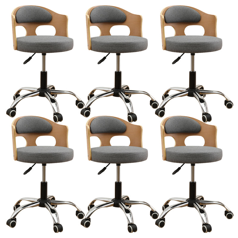 Contemporary Metal Barstool Faux Leather Round Seat Counter Stool with Swivel