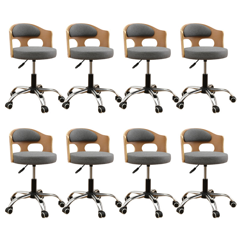 Contemporary Metal Barstool Faux Leather Round Seat Counter Stool with Swivel