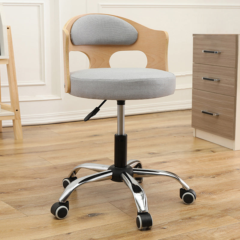 Contemporary Metal Barstool Faux Leather Round Seat Counter Stool with Swivel