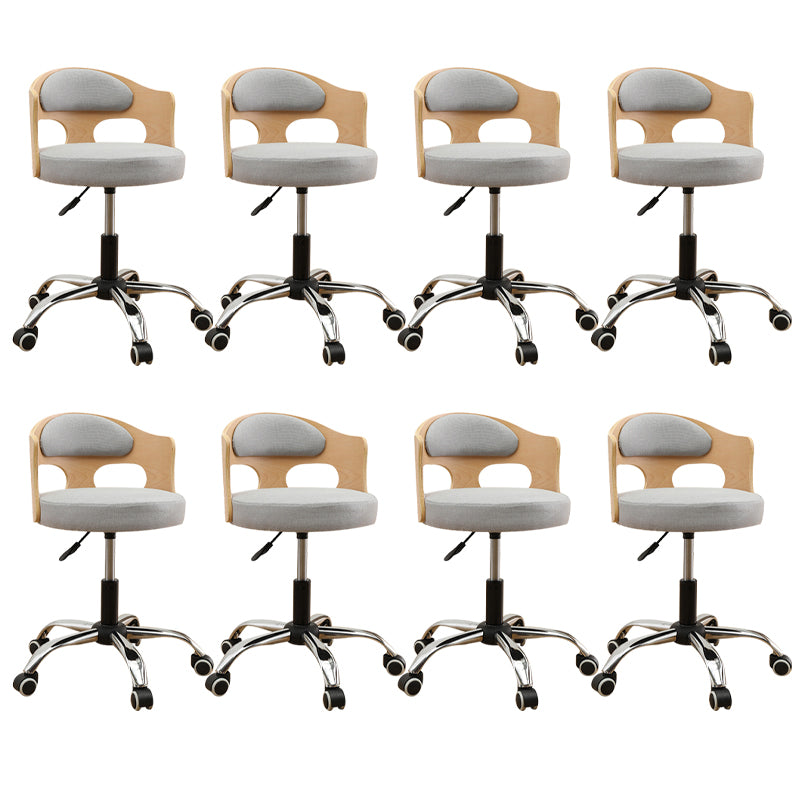 Contemporary Metal Barstool Faux Leather Round Seat Counter Stool with Swivel