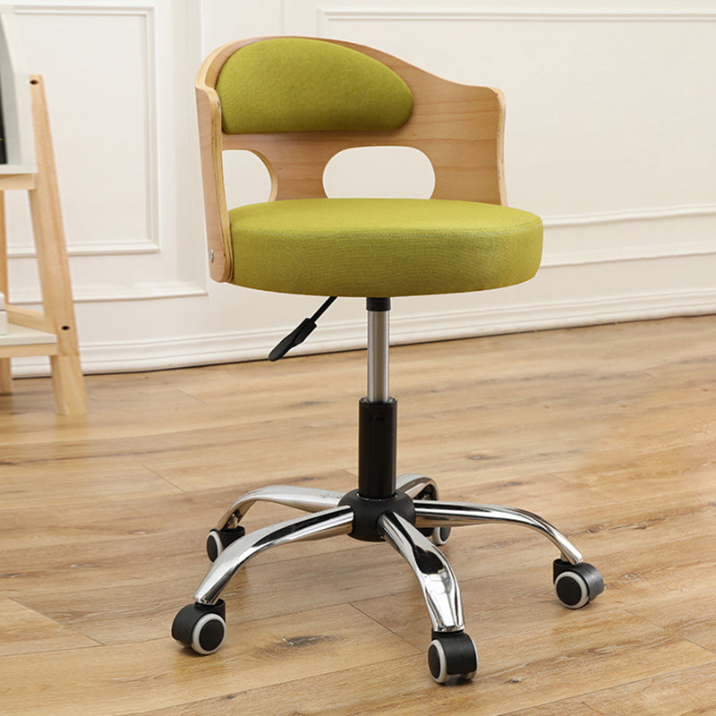 Contemporary Metal Barstool Faux Leather Round Seat Counter Stool with Swivel