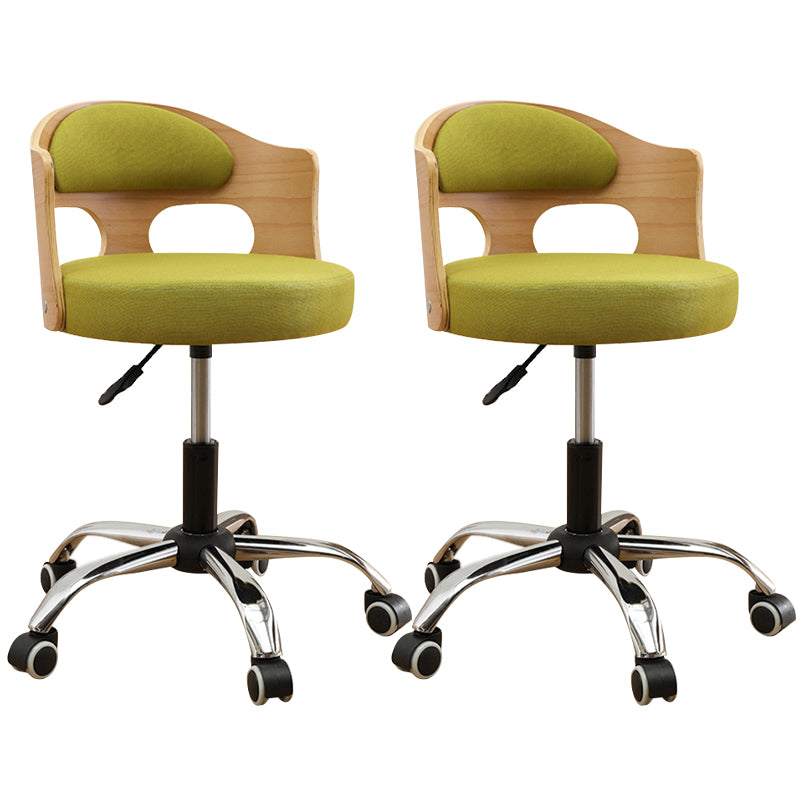 Contemporary Metal Barstool Faux Leather Round Seat Counter Stool with Swivel