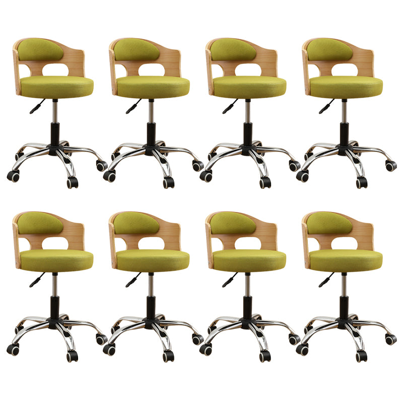 Contemporary Metal Barstool Faux Leather Round Seat Counter Stool with Swivel