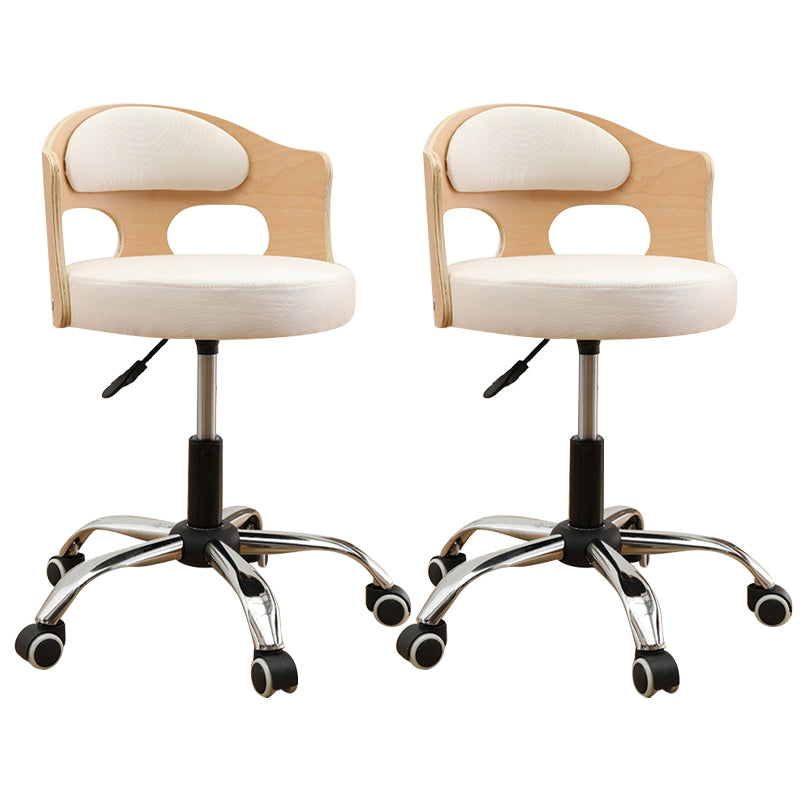 Contemporary Metal Barstool Faux Leather Round Seat Counter Stool with Swivel