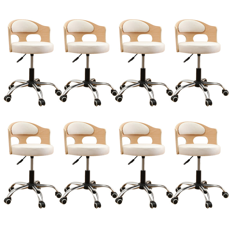 Contemporary Metal Barstool Faux Leather Round Seat Counter Stool with Swivel