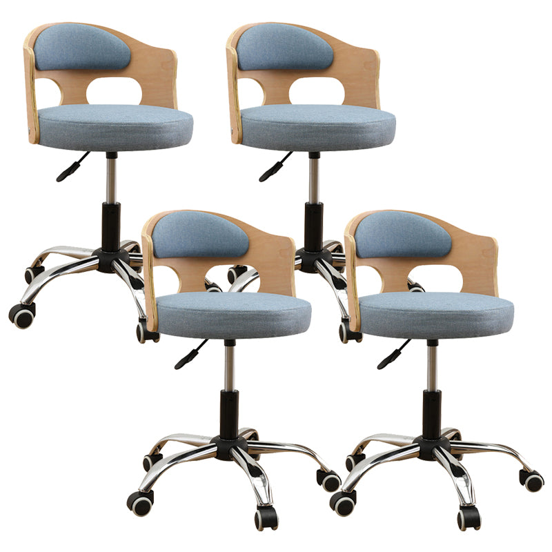 Contemporary Metal Barstool Faux Leather Round Seat Counter Stool with Swivel