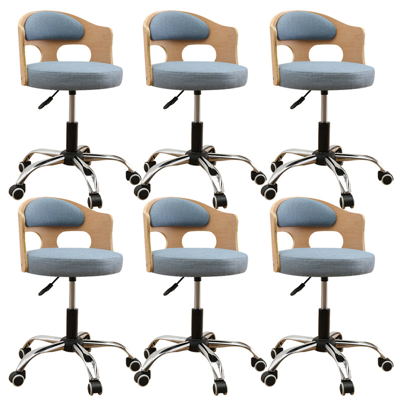 Contemporary Metal Barstool Faux Leather Round Seat Counter Stool with Swivel