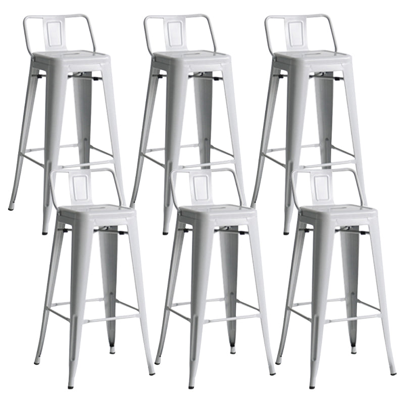 Modern Coffee Shop Counter Stool Square Metal Footrest Bar & Counter Stool