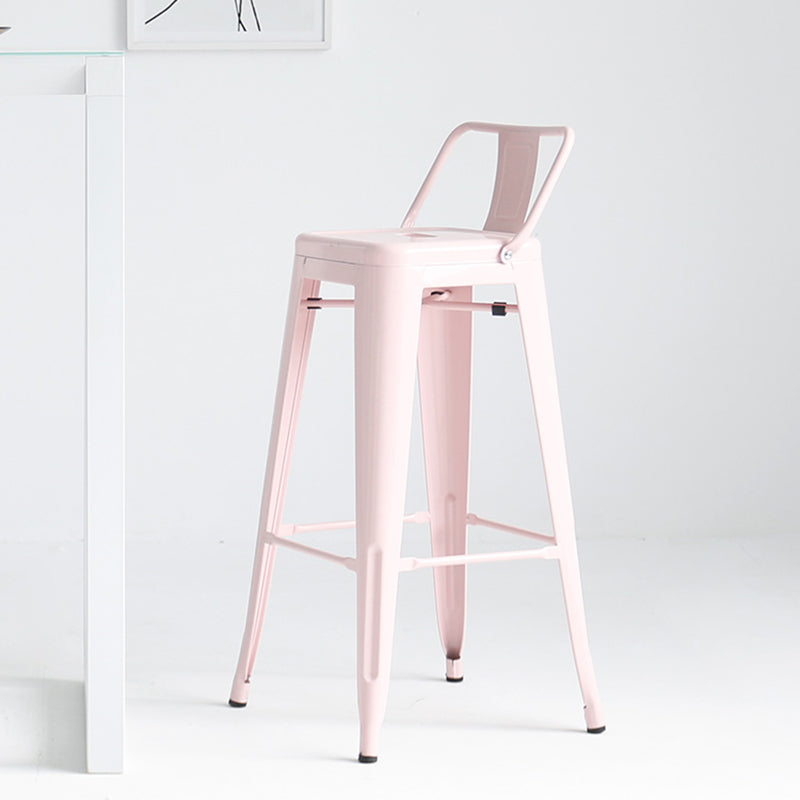 Modern Coffee Shop Counter Stool Square Metal Footrest Bar & Counter Stool