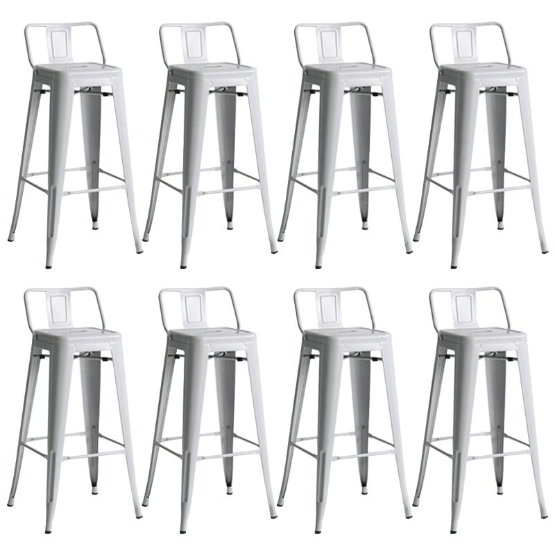 Modern Coffee Shop Counter Stool Square Metal Footrest Bar & Counter Stool