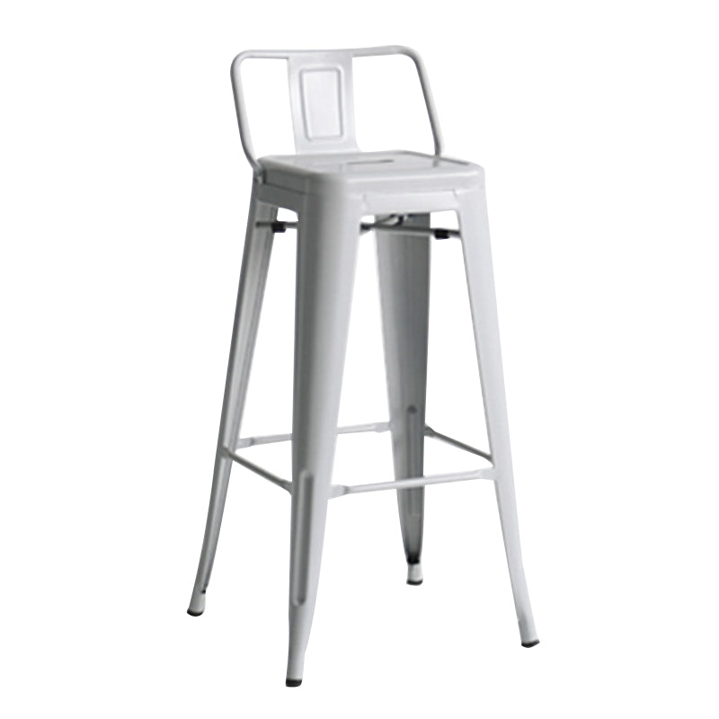 Modern Coffee Shop Counter Stool Square Metal Footrest Bar & Counter Stool